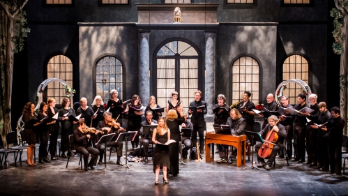 Orchestra playing on stage